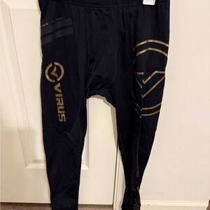 Virus Men's Black/Gold Leggings M